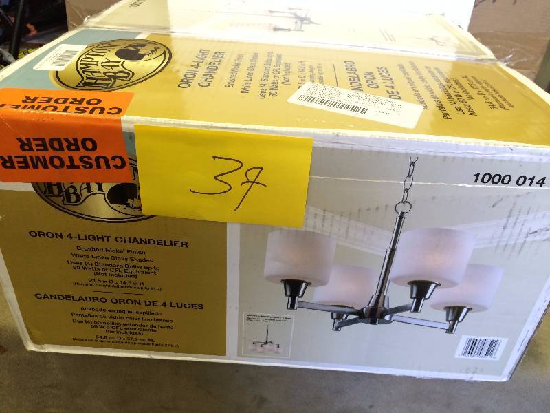Hampton Bay Oron 4 Light Chandelier New