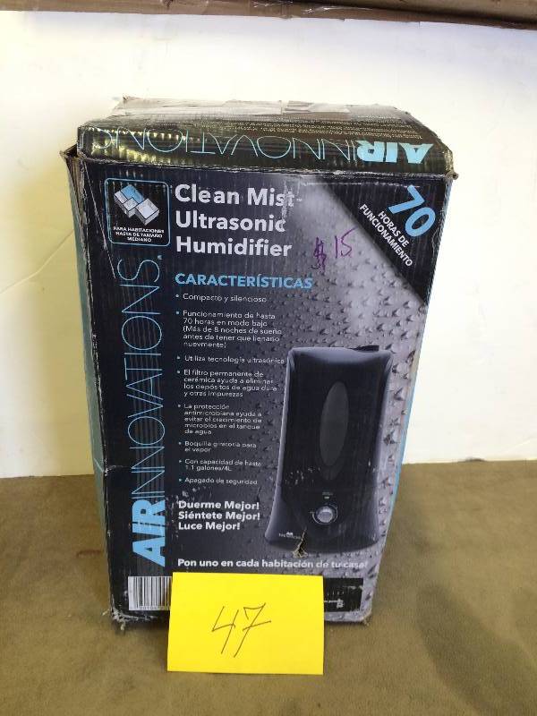 Air Innovations Clean Mist Ultrasonic Humidifier used tested works