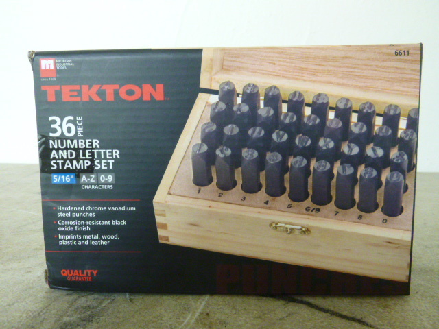 lot 42 image: Tekton 36 Piece Number and Letter Stamp Set