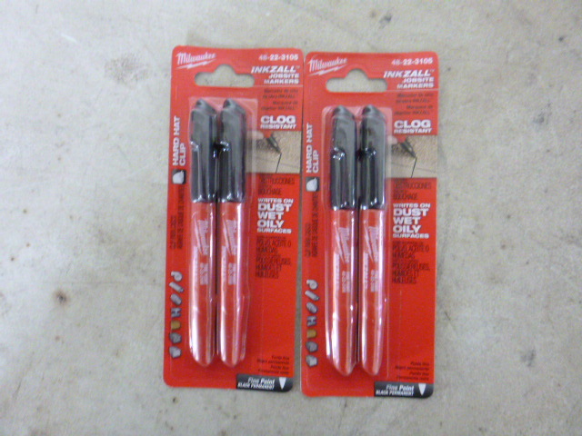 lot 55 image: 2 Packs of Milwaukee Inkzall Jobsite Markers