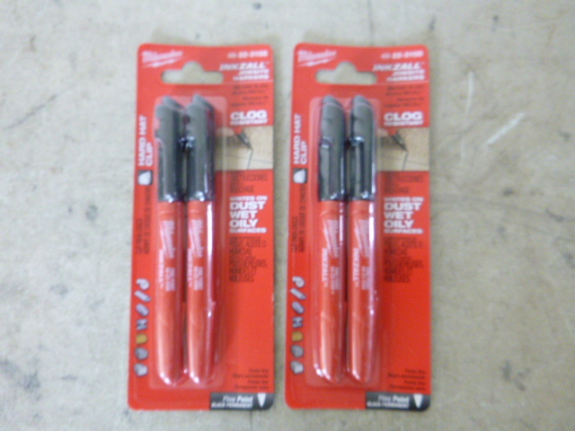 lot 57 image: 2 Packs of Milwaukee Inkzall Jobsite Markers