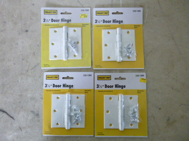 lot 76 image: 4 Project Pro White Door Hinges