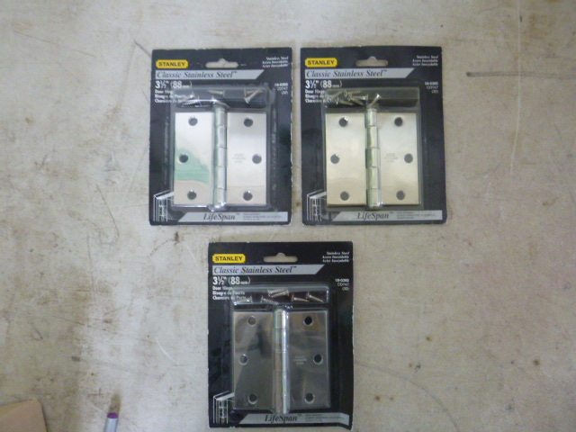 lot 87 image: 3 Stanley Stainless Steel Door Hinges