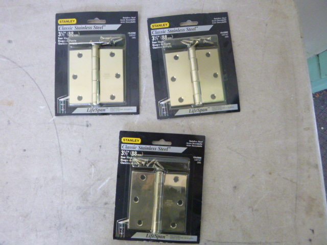 lot 89 image: 3 Stanley Stainless Steel Door Hinges
