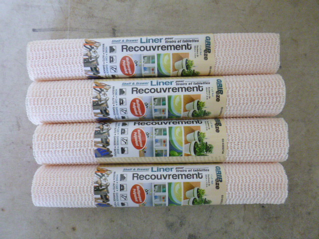 lot 99 image: 4 Rolls of Gripeze Shelf and Drawer Liners