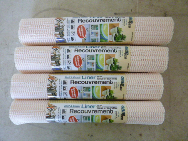 lot 101 image: 4 Rolls of Gripeze Shelf and Drawer Liners