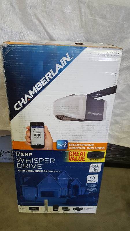 Chamberlain Model Hd520ev P 1 2 Hp Belt Drive Garage Door Opener Chamberlain Model Hd520ev P 1 2 Hp Belt Drive Garage Door Opener With Myq Technology New Kx Real Deals Tools Auction K Bid