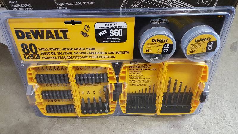 lot 37 image: Dewalt 80 PC Drill Drive New