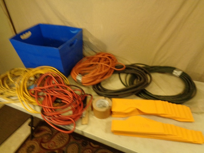 lot 52 image: Air Hoses, Extensions Cords, Gauges and More