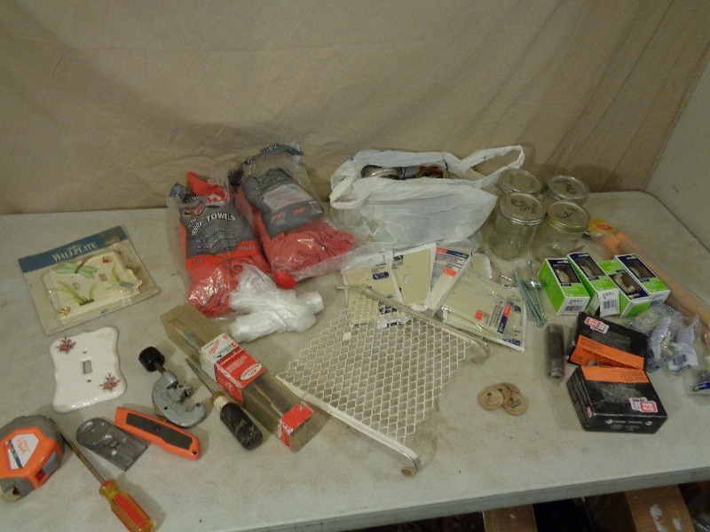 lot 94 image: New Shop Towels, Canning Jars, Hardware, and More