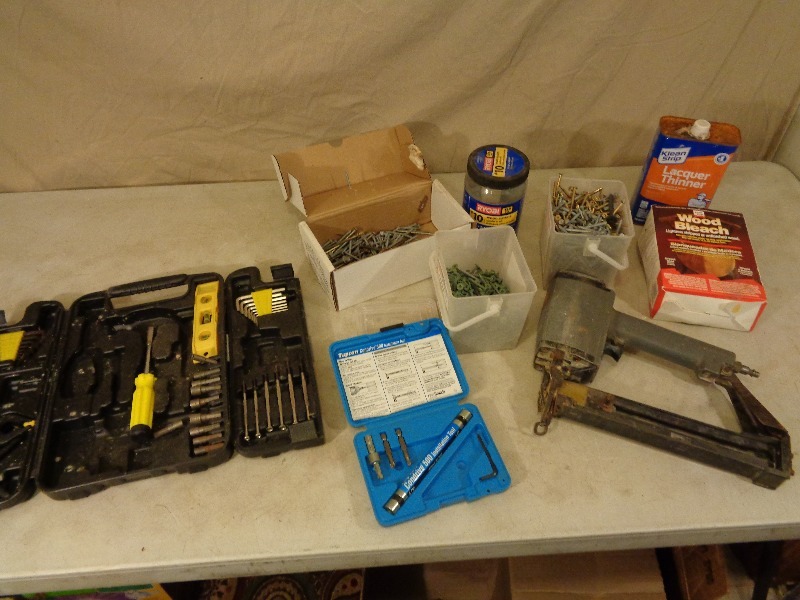 lot 111 image: Tapcon Tool, Air Stapler, Hardware, Etc
