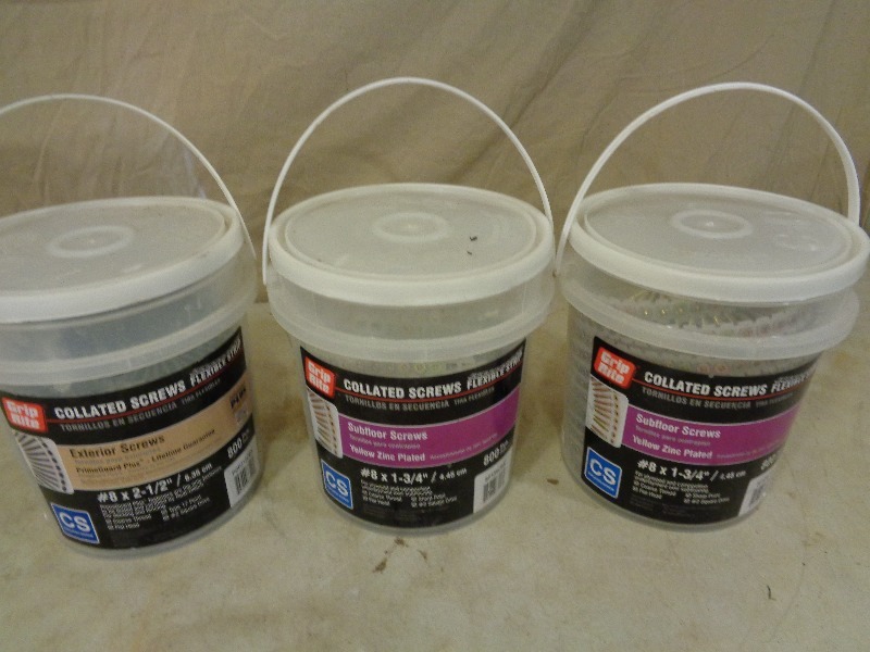 lot 143 image: 3 Buckets of Collated Screws