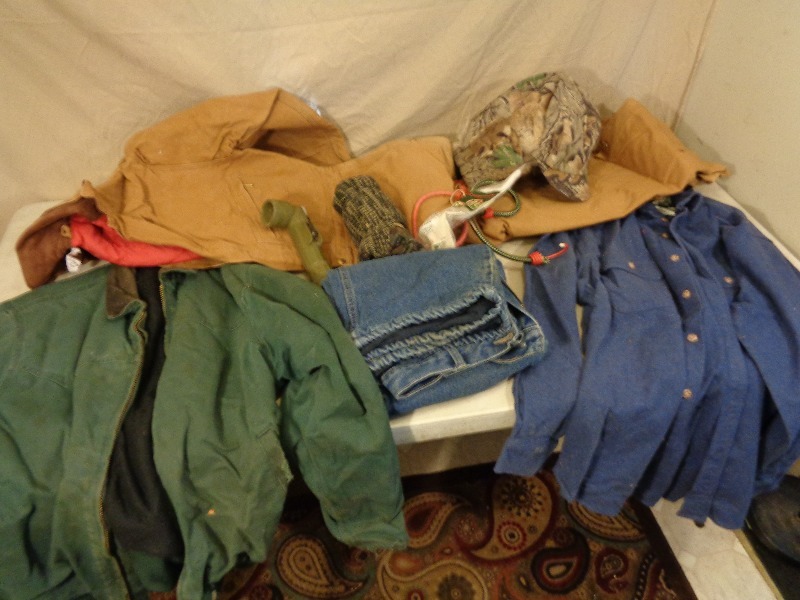 lot 160 image: Hunting Clothes, Carhartt, and More