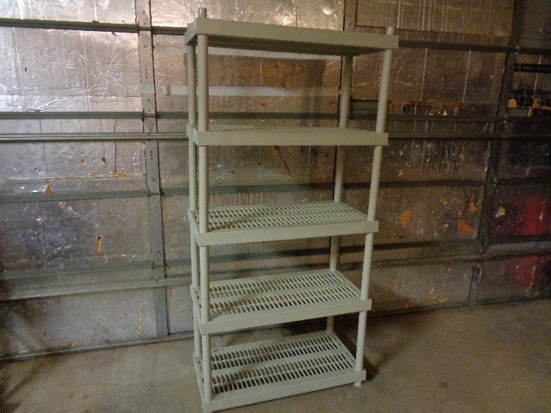 lot 166 image: 5 Tier Plastic Shelf