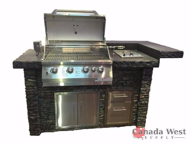 NEW BLACKROCK BBQ OUTDOOR STONE BBQ WITH ROTISSERIE 77001