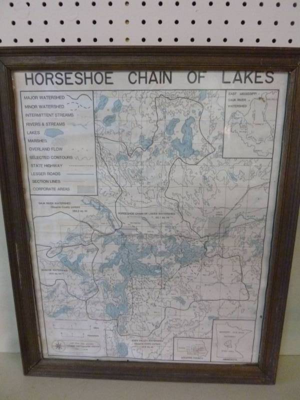 lot 247 image: Framed Lake Map