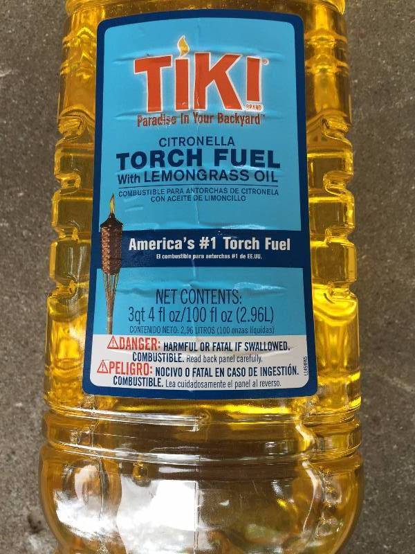 lot 1 image: 3 Bamboo Torch Tiki Tropical Decor Luau Party Garden Light Outdoor Lamp 2 Ft With Gallon Citronella Lemongrass Oil Fuel