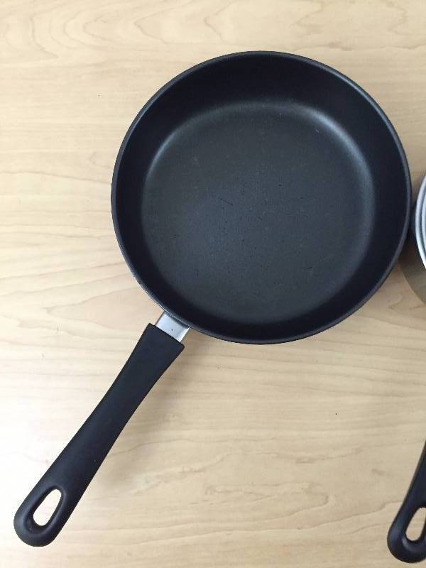 lot 12 image: Like New 3 Stainless Pots & Pans Set With Vented Lids - Does Not Look Like Ever Used 1 Teflon Used Saute Pan