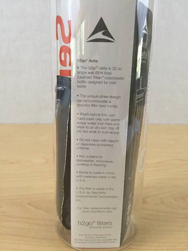 lot 22 image: New h2go Delta Filter Sport Bottle - 32oz - A portable water filtration system is like a dream for those who enjoy clean bottled water