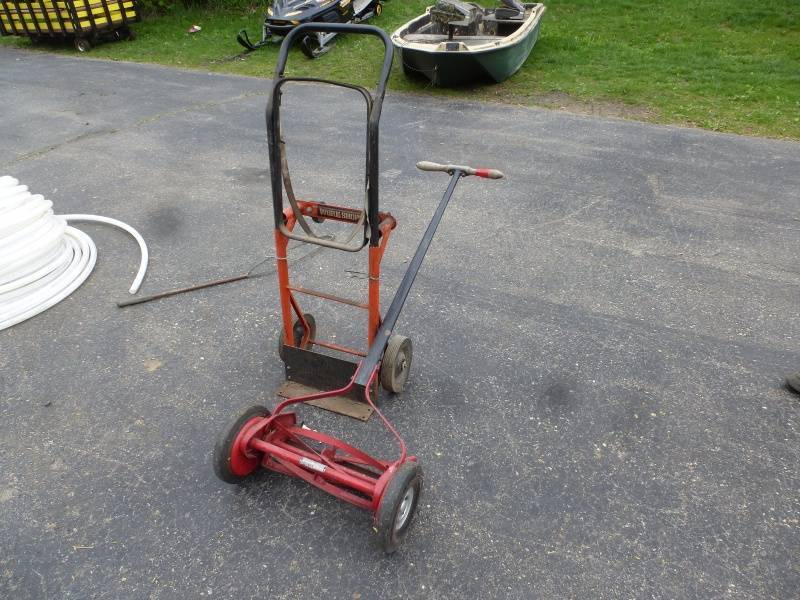 lot 79 image: Push Mower & 2 Wheel Dolly # 68