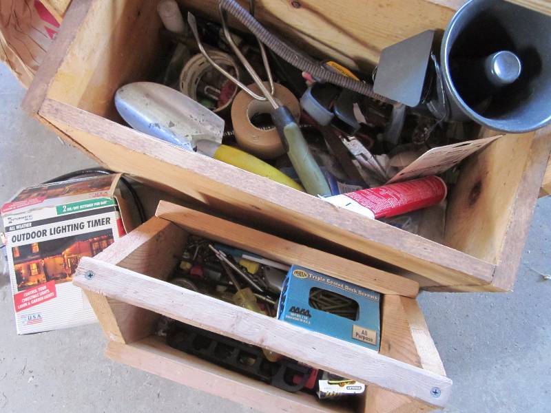 Two Wood Tool Caddies