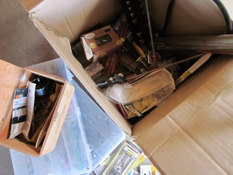 Box of Misc. Tools and Hardware