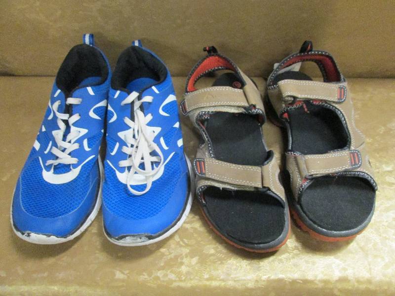 lot 133 image: Tennis shoes and sandals, size 10...