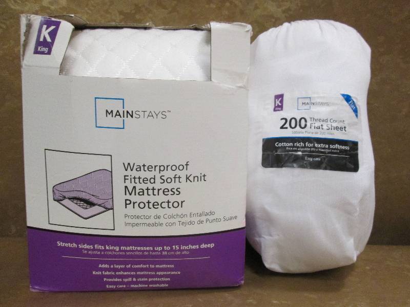 lot 157 image: King fitted bed sheetsand mattress ...