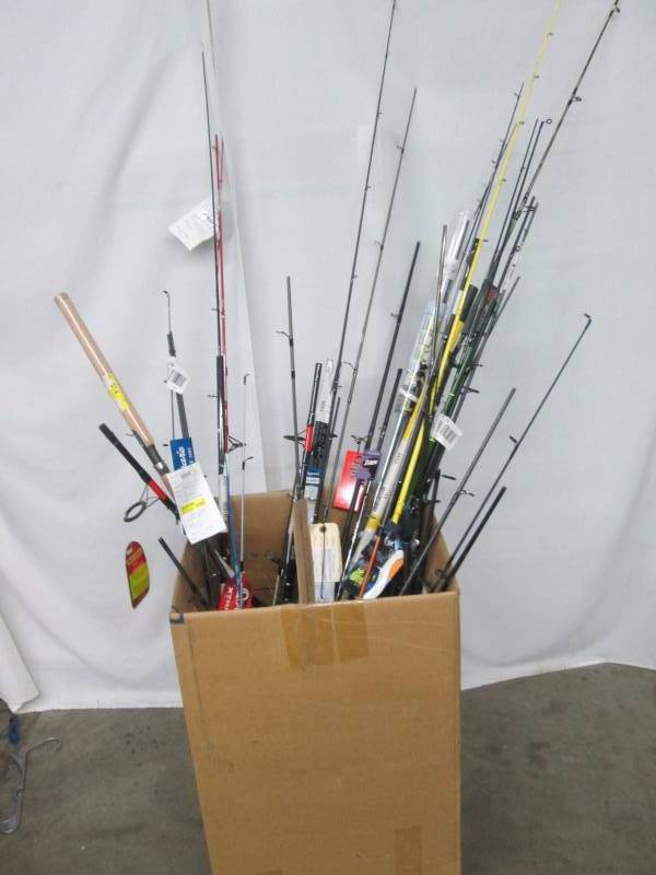 Box of Broken Fishing PolesParts