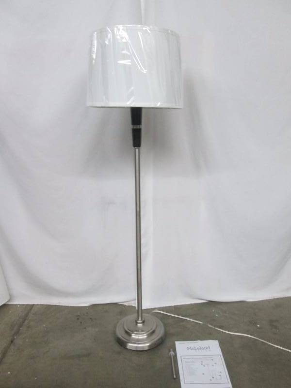 McLeland Design Brushed Steel Floor Lamp