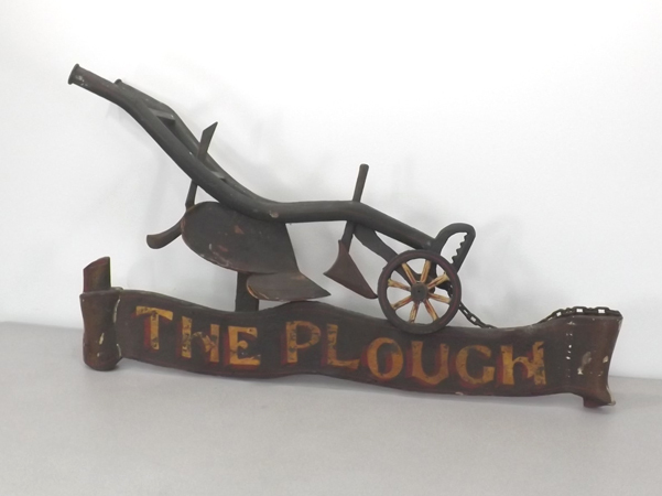 lot 12 image: LARGE Turn of the Century Wood Carved Figural TavernTrade Sign