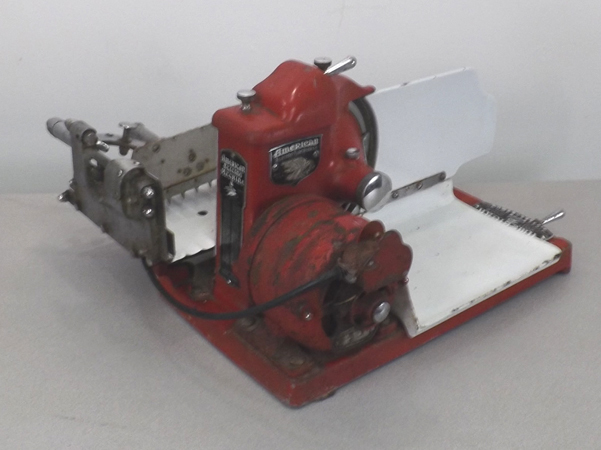 lot 13 image: WORKING Antique American Industrial Meat Slicer