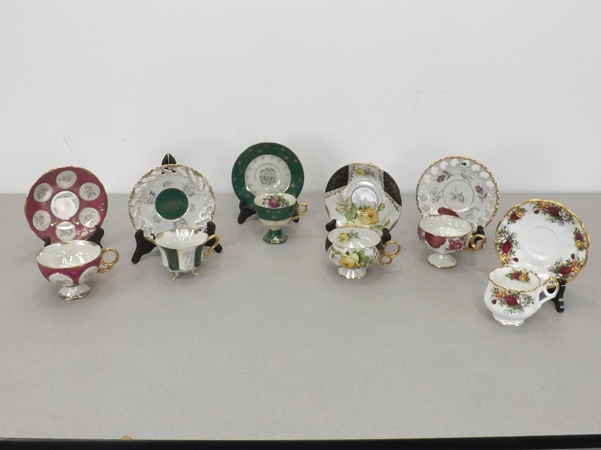 lot 21 image: Lot of Higher End Antique and Vintage Tea Cups and Matching Saucers