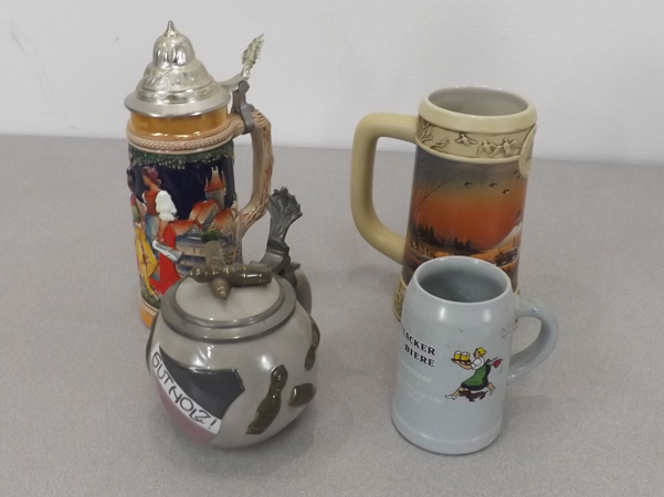 lot 34 image: Four Vintage German, etc. Beer Steins
