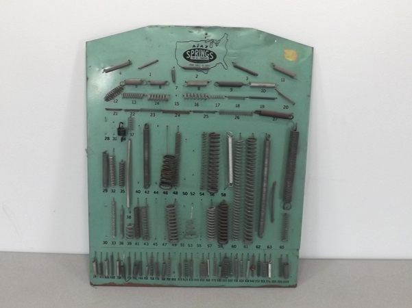 lot 37 image: Vintage Industrial Ajax Springs Metal Store Display Sign
