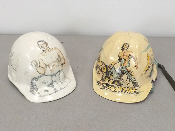 lot 45 image: Lot of 2 Saudi Arabian Folk Art Hard Hats