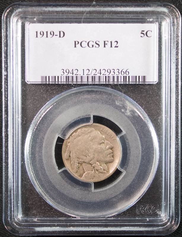 1919-D Five Cent Buffalo Nickel F12