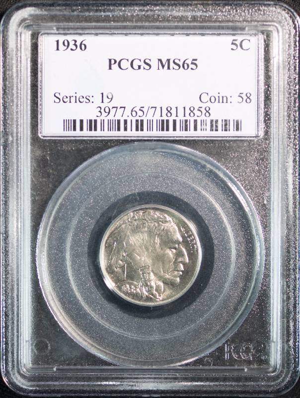 1936 Five Cent Buffalo Nickel MS65