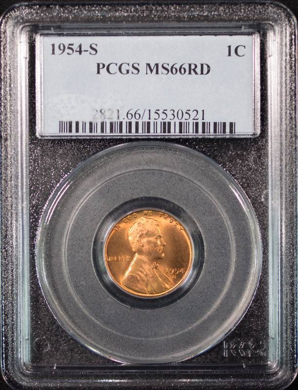 1954-S Lincoln One Cent Red MS66