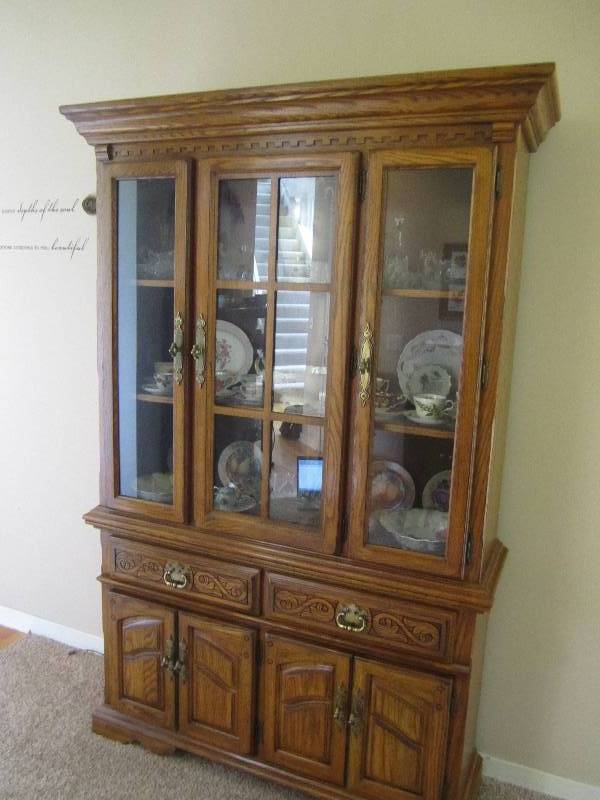 All wood lighted glass front displa...