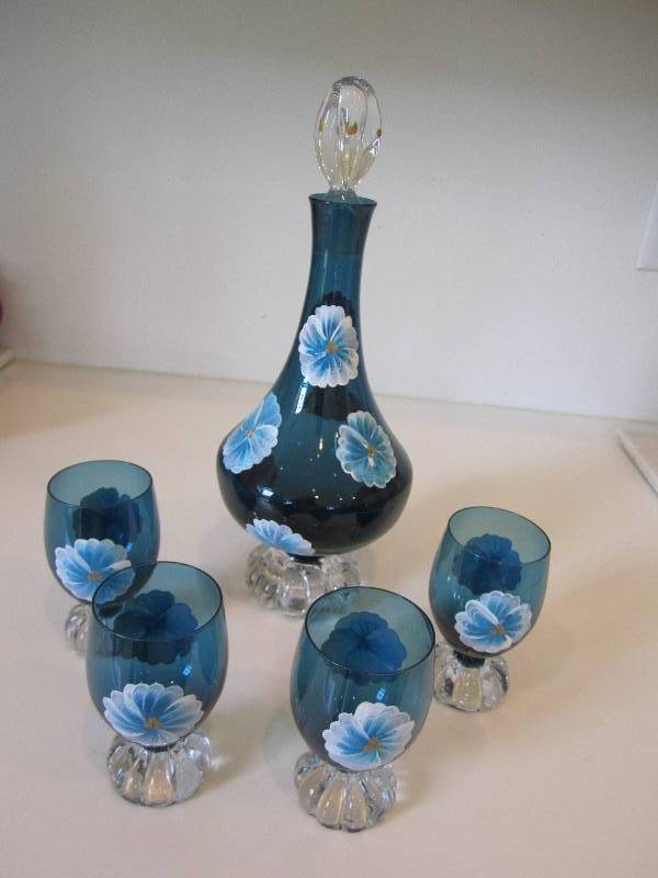 Hand painted glass set...