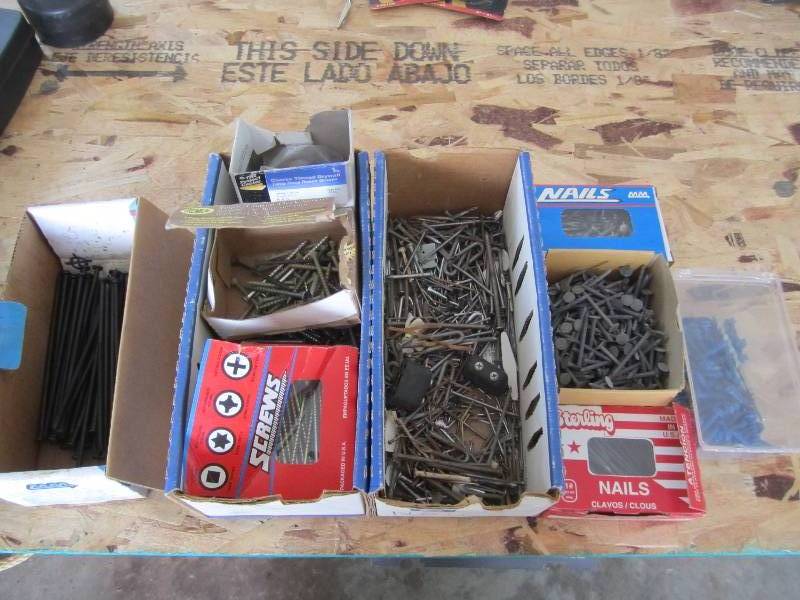 Lot of fastners, mainly nails and s...
