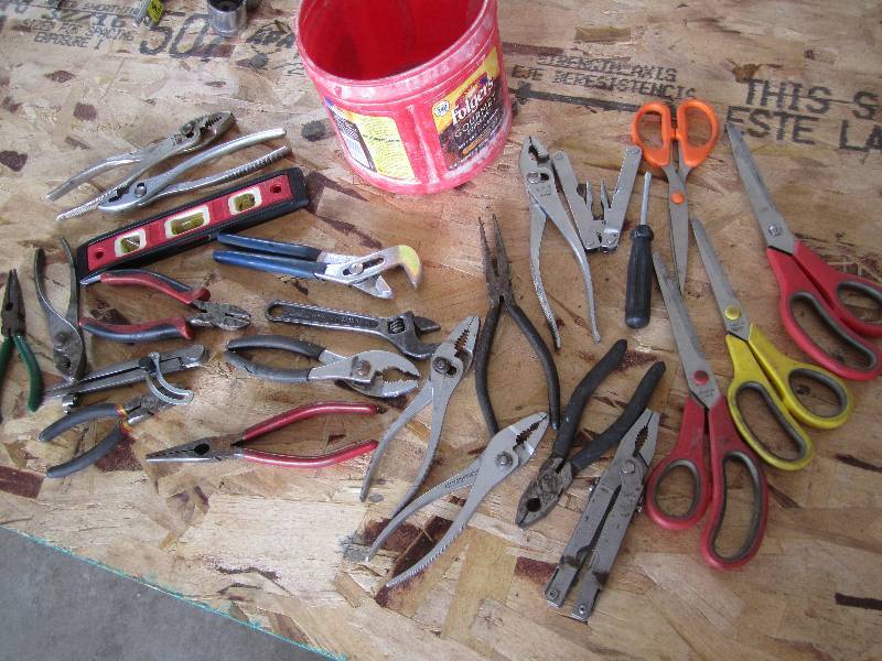 Lot of scissors and pliers...
