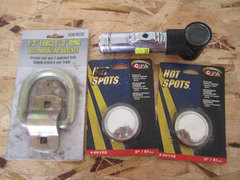 Magnifying mirrors and flashlight, ...