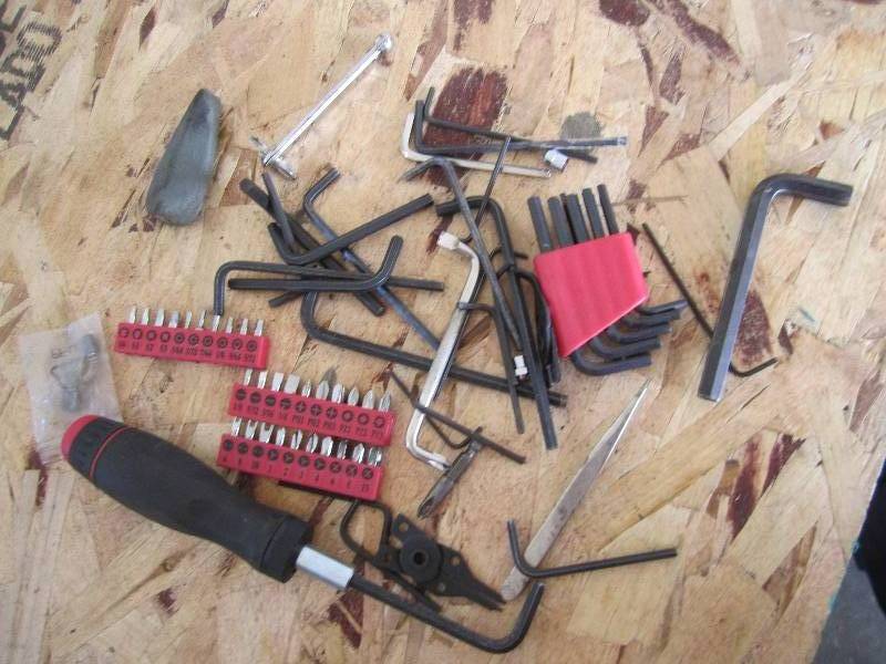 Lot of screw and Allen wrench tools...