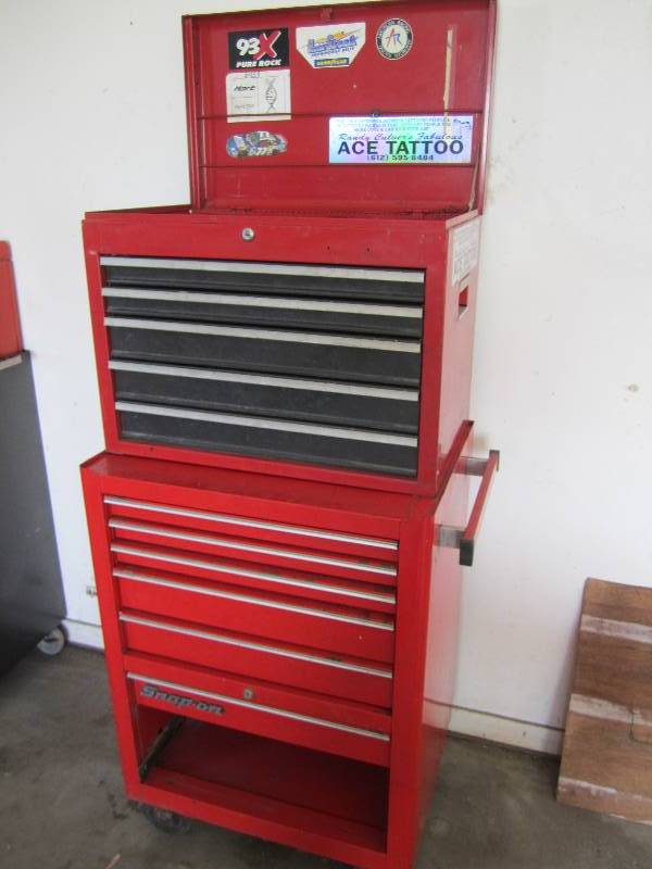 Snap On tool box with Craftsman top...