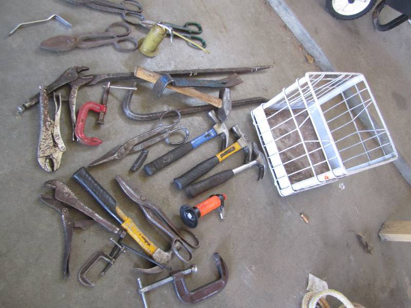 Lot of hammers, mallets pry bars an...