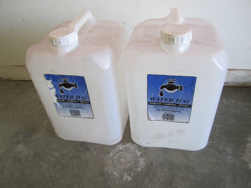 2 4.5 gallon water jugs...