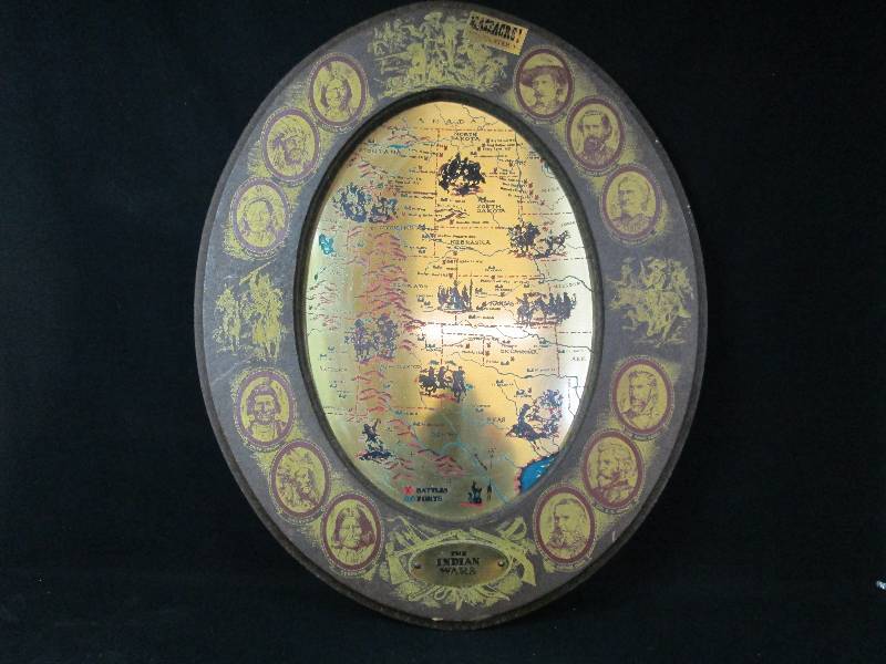 lot 123 image: Vintage Metal Map Indian Wars