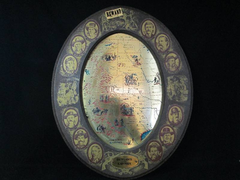 lot 124 image: Vintage Metal Map Outlaws & Lawmen